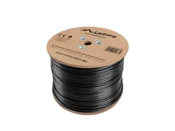 Кабел, Lanberg LAN cable UTP Cat.5e 305m Outdoor Solid CU Fluke Passed, black