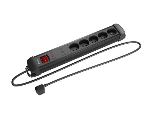 Разклонител, Lanberg surge protector sp1 1.5m 5x french outlets black