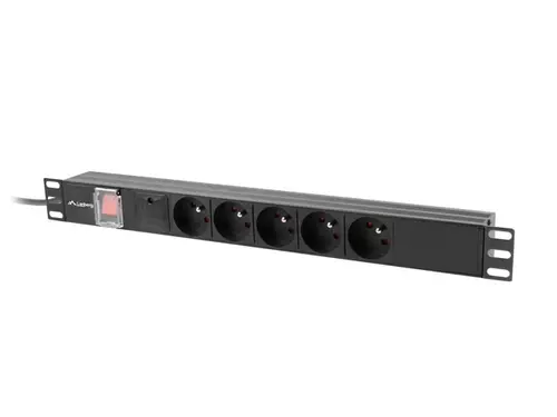 Разклонител, Lanberg power distribution unit (pdu) 19" 1U 16a 2m 5x french outlets black
