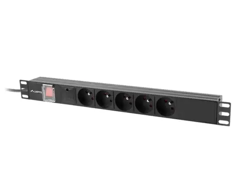 Разклонител, Lanberg power distribution unit (pdu) 19" 1U 10a 2m 5x french outlets black c14