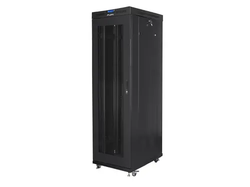 Комуникационен шкаф, Lanberg rack cabinet 19" free-standing 42U/600x1000 (flat pack) with mesh door lcd black v2