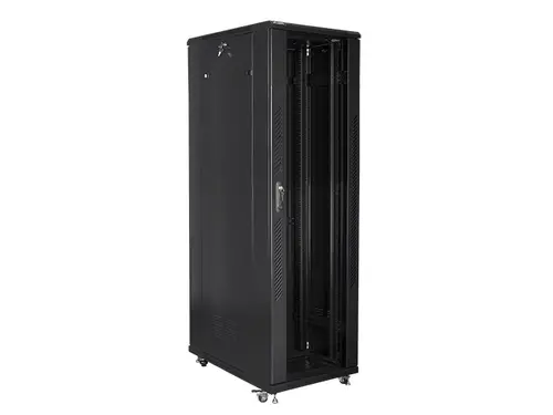 Комуникационен шкаф, Lanberg rack cabinet 19" free-standing 42U / 800x1000 self-assembly flat pack, black
