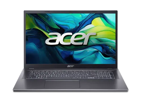 Лаптоп, Acer Aspire 17, A17-51M-562E, Intel Core i5 1334U (up to 4.60GHz, 12MB), 17.3" FHD (1920x1080) IPS slim bezel LCD, 16GB DDR5 4600MHz,512GB PCIe NVMe SSD, Intel UMA, FHD Cam,WiFi 6E, BT 5.1, Backlit Kbd, No OS, Steel Gray Лаптоп, Acer Aspire 17, A17-51M-562E, Intel Core i5 1334U (up to 4.60GHz, 12MB), 17.3" FHD (1920x1080) IPS slim bezel LCD, 16GB DDR5 4600MHz,512GB PCIe NVMe SSD, Intel UMA, FHD Cam,WiFi 6E, BT 5.1, Backlit Kbd, No OS, Steel Gray
