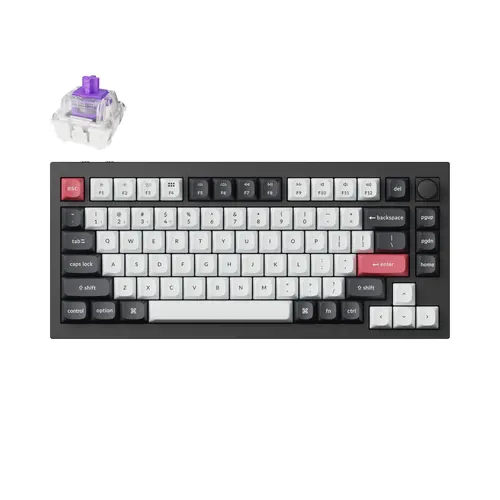 Механична клавиатура Keychron Q1 HE QMK 75% Carbon Black - Wireless