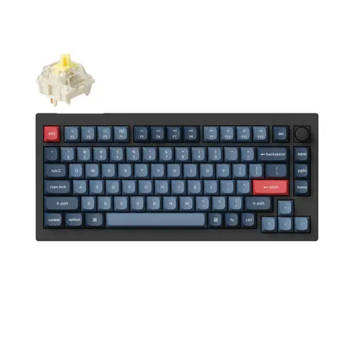 Механична клавиатура Keychron V1 MAX QMK 75% Carbon Black - Wireless