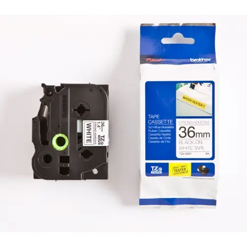 Консуматив, Brother TZe-S261 Tape, Black on White, Adhesive, 36mm, 8m