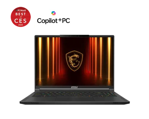 Лаптоп, MSI Stealth A16 AI+ A3XWHG, NVIDIA GeForce RTX 5070 Ti 12GB GDDR7 992 AI TOPS, AMD Ryzen AI 9 HX 370 (12C, 24T, Up to 5.1 GHz 24MB L3), 16" 16:10 QHD+(2560x1600) OLED, 240hz, 1ms, 32GB DDR5 LPDDR5x-7500, 2TB  PCIe Gen4x4 SSD, Wi-Fi 7, Windows 11 Home