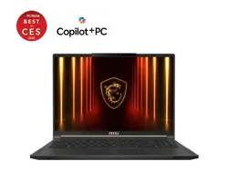 Лаптоп, MSI Stealth A16 AI+ A3XWHG, NVIDIA GeForce RTX 5070 Ti 12GB GDDR7 992 AI TOPS, AMD Ryzen AI 9 HX 370 (12C, 24T, Up to 5.1 GHz 24MB L3), 16