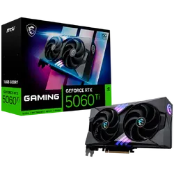 MSI Video Card NVIDIA GeForce RTX 5060 Ti 16G GAMING OC, 16GB GDDR7, 128-bit, 2662 MHz Boost, 4608 CUDA Cores, PCIe 5.0 (x8), 3x DP 2.1b, HDMI 2.1b, RAY TRACING, Dual Fan, 180W TDP, 16-pin PCIe 5.0 (12V-2x6), RGB Lighting, G-SYNC, 2.5-Slot, 3Y