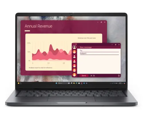 Лаптоп, Dell Pro 14 PC14250, Intel Ultra 7 265U vPro (12 TOPS NPU, 12 cores, up to 5.3 GHz), 14" FHD+(1920x1200) 300nits AG, 16 GB: 1x16 GB, DDR5, 5600 MT/s, 512 GB SSD, Intel Graphics, FHD HDR IR Cam and Mic, Wi-Fi 6E, FPR, Backlit Kb, Win11 Pro, Platinum silve Лаптоп, Dell Pro 14 PC14250, Intel Ultra 7 265U vPro (12 TOPS NPU, 12 cores, up to 5.3 GHz), 14" FHD+(1920x1200) 300nits AG, 16 GB: 1x16 GB, DDR5, 5600 MT/s, 512 GB SSD, Intel Graphics, FHD HDR IR Cam and Mic, Wi-Fi 6E, FPR, Backlit Kb, Win11 Pro, Platinum silve