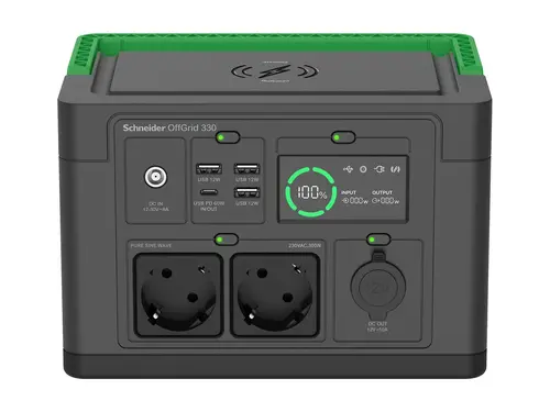 Преносима захранваща станция, Schneider OffGrid Portable Power Station 330, 332Wh Lithium-ion, 2 Schuko, Sinewave
