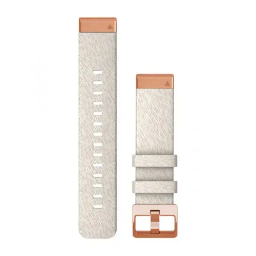 Garmin QuickFit® 20 Cream Heathered Nylon с Rose Gold Hardware каишка (fenix 7S) 010-13102-09 Garmin QuickFit® 20 Cream Heathered Nylon с Rose Gold Hardware каишка (fenix 7S) 010-13102-09