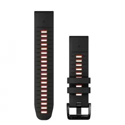 Garmin QuickFit® 22 Black/Flame Red силиконова каишка (Fenix 7 Pro) 010-13280-06