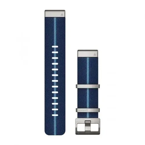 Garmin QuickFit® 22 Striped Jacquard-weave Nylon Strap, Indigo (MARQ - Gen 2) 010-13225-10
