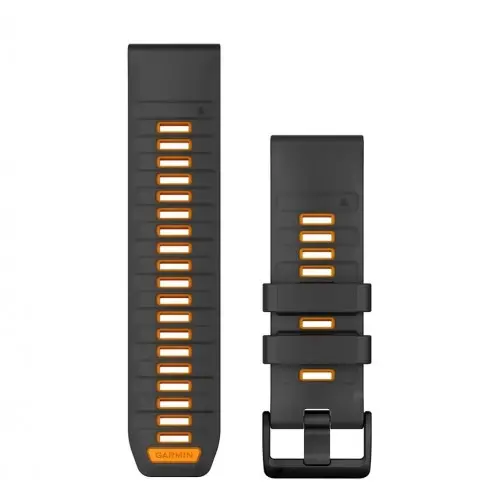 Garmin QuickFit® 26 Graphite/Spark Orange силиконова каишка 010-13393-05 Garmin QuickFit® 26 Graphite/Spark Orange силиконова каишка 010-13393-05