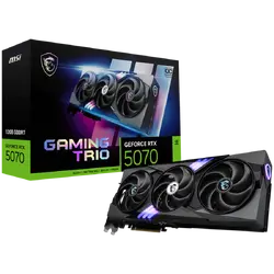 MSI Video Card Nvidia GeForce RTX 5070 12G GAMING TRIO OC, 12GB GDDR7, 192bit, Effective Memory Clock: 28000MHz, Boost: 2610 MHz, 6144 CUDA Cores, PCIe 5.0, 3x DP 2.1b, HDMI 2.1b, RAY TRACING, Triple Fan, 1x16pin, 650W Recommended PSU, 3Y
