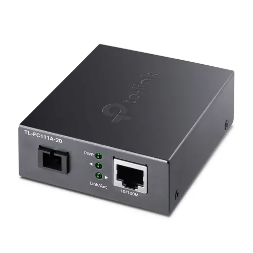 Конвертор TP-LINK FC111A-20, 10/100Mbps RJ45 към 100Mbps SM SC влакно, 20км