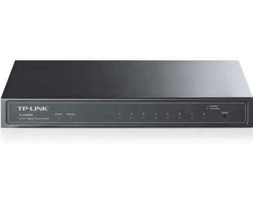 Комутатор TP-LINK SG2008, 8x 10/100/1000 RJ45, VLAN