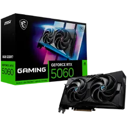 MSI Video Card NVIDIA GeForce RTX 5060 8G GAMING OC, 8GB GDDR7, 128-bit, 2640 MHz Boost, 3840 CUDA Cores, PCIe 5.0 (x8), 3x DP 2.1b, HDMI 2.1b, RAY TRACING, Dual Fan, 155W TDP, 8-pin PCIe Power, G-SYNC, 2-Slot, 3Y
