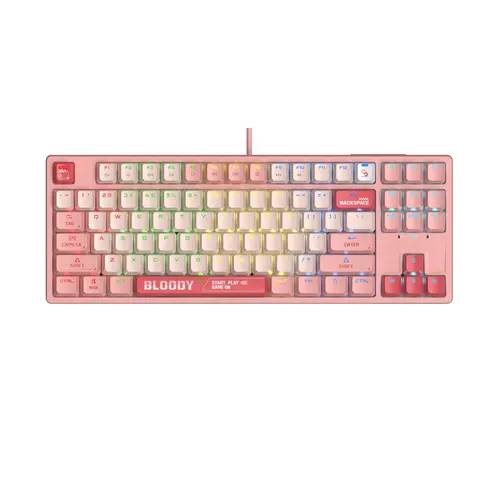 А4tech Геймърска механична клавиатура Bloody Naraka S87  TKL Backlit Red Switch , USB