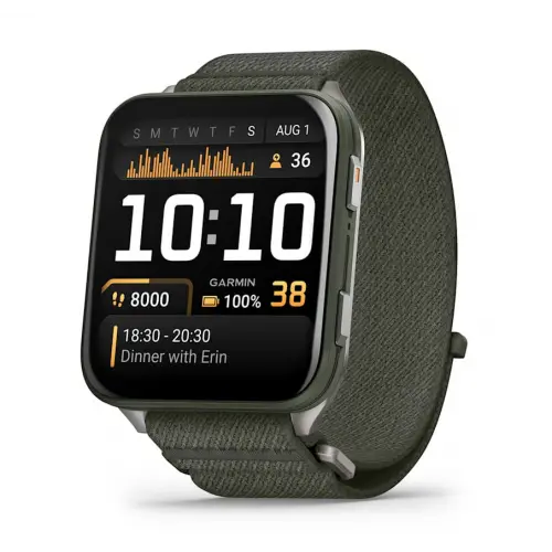 Garmin Venu® X1 - Venu® X1 -  Moss с Titanium заден капак и Moss ComfortFit найлонова каишка 010-02980-03