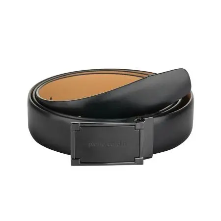 Колан черен с черна плочка мат 100см. PIERRE CARDIN