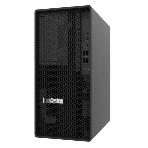 Сървър, Lenovo ThinkSystem ST45 V3, AMD EPYC 4244P (6C 3.8GHz 32MB Cache/65W), No RAID, 2x2TB SATA, 1x16GB, 500W 94% Efficiency, No DVD, 3 year Сървър, Lenovo ThinkSystem ST45 V3, AMD EPYC 4244P (6C 3.8GHz 32MB Cache/65W), No RAID, 2x2TB SATA, 1x16GB, 500W 94% Efficiency, No DVD, 3 year