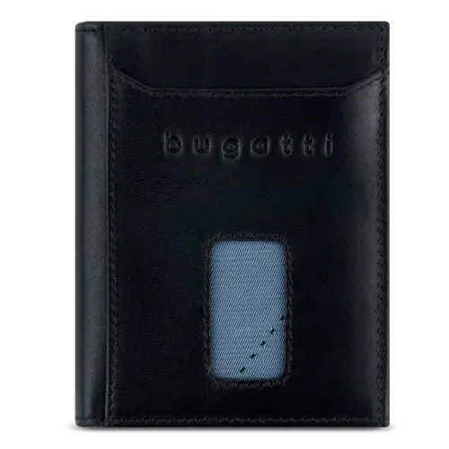 Кожен портфейл Bugatti Secure Slim Special Zip Mini, черен