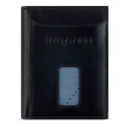 Кожен портфейл Bugatti Secure Slim Special Zip Mini, черен