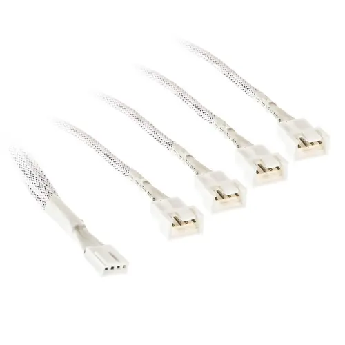 Кабел Kolink PWM 1-4 Сплитер - 35 cm, оплетен, Бял