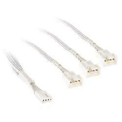 Кабел Kolink PWM 1-3 Сплитер - 35 cm, оплетен, Бял