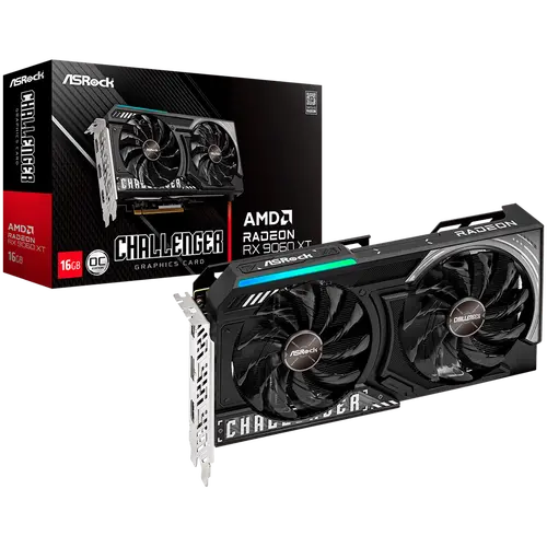 ASROCK Video Card AMD Radeon RX 9060 XT Challenger 16GB GDDR6 128-bit HDMI 2x DP