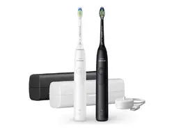 PHILIPS Sonicare 2бр Четка за зъби с акумулаторна батерия HX7109/01 Сензор за натиск калъфи черна и бяла