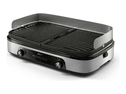 PHILIPS Контактен грил 2400W 2 независими зони за печене каменно покритие