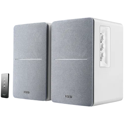 Edifier R1280T 2.0 Bookshelf Speakers, RCA, 0.5-inch Tweeters, 4-inch Drivers, 42W (RMS), Control Knobs and Remote Control, White