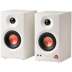 Edifier MR3 Active Studio Monitors, BT V5.4, RCA, AUX, 1-inch Tweeters, 3.5-inch Drivers, 36W (RMS), Tone Control Dials, White