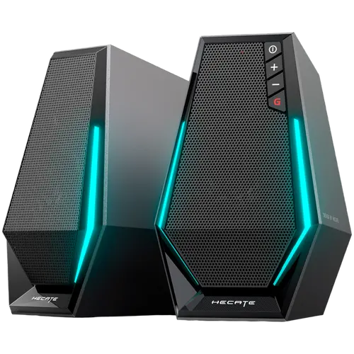 Edifier G1500 2.0 Audio System, BT V5.3, USB, AUX, 2.5-inch Drivers, RGB Lighting, 5W (RMS), Black