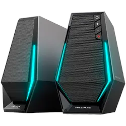 Edifier G1500 2.0 Audio System, BT V5.3, USB, AUX, 2.5-inch Drivers, RGB Lighting, 5W (RMS), Black