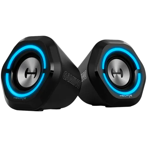 Edifier G1000 2.0 Audio System, BT V5.3, USB, AUX, 2.5-inch Drivers, RGB Lighting, 5W (RMS), Black