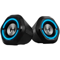 Edifier G1000 2.0 Audio System, BT V5.3, USB, AUX, 2.5-inch Drivers, RGB Lighting, 5W (RMS), Black