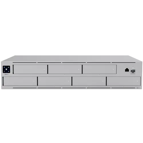 Ubiquiti UNAS-Pro-EU 2U rack-mount NAS with (7) 2.5/3.5" drive bays and 10 Gbps performance designed for large-scale file storage and sharing, (7) 2.5/3.5" HDD / SSD support, 10G SFP+ uplink and (1) GbE RJ45 port Ubiquiti UNAS-Pro-EU 2U rack-mount NAS with (7) 2.5/3.5" drive bays and 10 Gbps performance designed for large-scale file storage and sharing, (7) 2.5/3.5" HDD / SSD support, 10G SFP+ uplink and (1) GbE RJ45 port