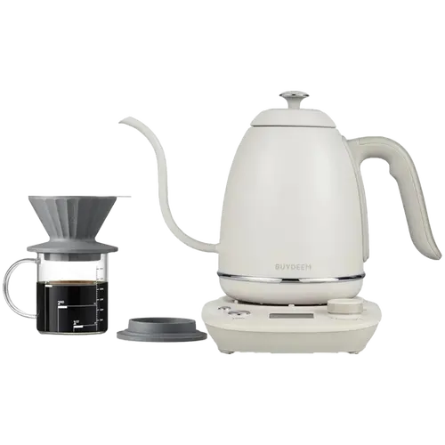 BUYDEEM Electric Gooseneck Coffee Kettle, model K821, color Oat White EU