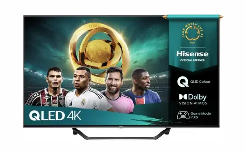 Телевизор, Hisense 43" A7Q, 4K Ultra HD 3840x2160, QLED, FALD, Quantum Dot, HDR 10+, HLG, Dolby Vision, Dolby Atmos, Smart TV, WiFi 5GHz, WiFi Direct, BT, Anyview Cast, 3xHDMI, 2xUSB, LAN, CI+, DVB-T2/C/S2, Black
