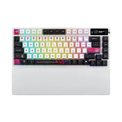 Клавиатура, Asus ROG Azoth X 75% custom gaming keyboard, ROG NX Snow V2, dye-sub and semi-translucent keycaps, gasket mount, five-layer dampening, FR4 plate, south-facing PCB,  OLED display & knob, RGB-White