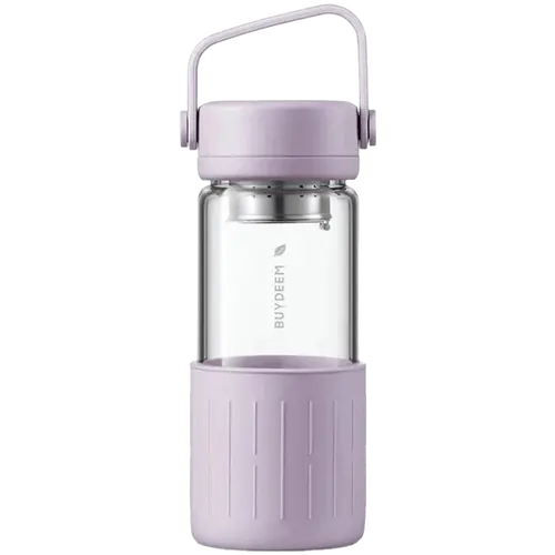 BUYDEEM Portable glass tea bottle 400 ml, model CD1008, color Petal Purple