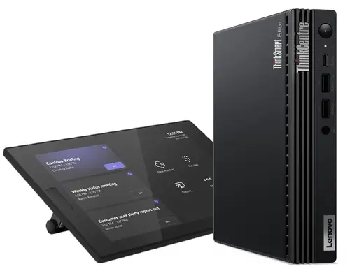 Конферентни решения, Lenovo ThinkSmart Tiny Kit+VESA Mount Intel Core i3-13100T (up to 4.2GHz, 12MB), 2x 8GB DDR4-3200, 256GB SSD, Intel UHD Graphics, WLAN, BT, ThinkSmart Controller, Win11 IoT Enterprise for Collaboration, 1Y Premier Support Конферентни решения, Lenovo ThinkSmart Tiny Kit+VESA Mount Intel Core i3-13100T (up to 4.2GHz, 12MB), 2x 8GB DDR4-3200, 256GB SSD, Intel UHD Graphics, WLAN, BT, ThinkSmart Controller, Win11 IoT Enterprise for Collaboration, 1Y Premier Support
