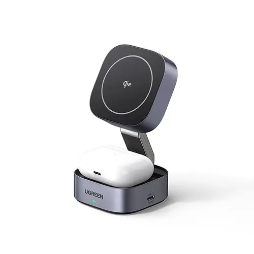ИНДУКЦИОННО БЕЗЖИЧНО ЗАРЯДНО 3in1,МАГНИТ,15W/iOs W702 UGREEN