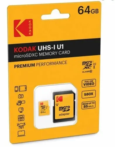 КАРТА ПАМЕТ micro SDHC 64GB Class10 85MB/s KODAK