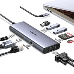 МУЛТИФУНКЦИОНАЛЕН АДАПТЕР 9in1 HDMI/VGA/RJ45/SD CM498 UGREEN