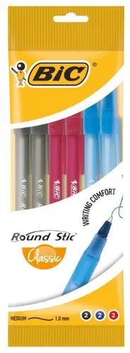 КОМПЛЕКТ РАУНДСТИК 6БР. /син 2, червен 2, черен 2/ BIC